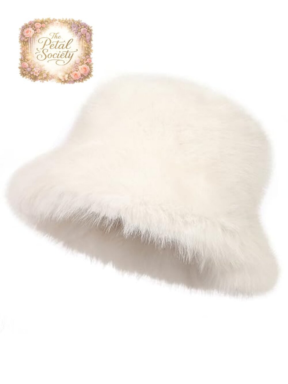 Fuzzy Wide Brim Faux Fur Bucket Hat Winter Fisherman Cap